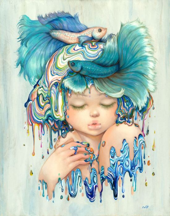 Camilla dErrico arte pinturas surreais coloridas psicodélicas meninas sonhos