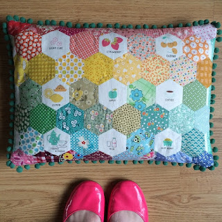 heaxgon hand sewn cushion