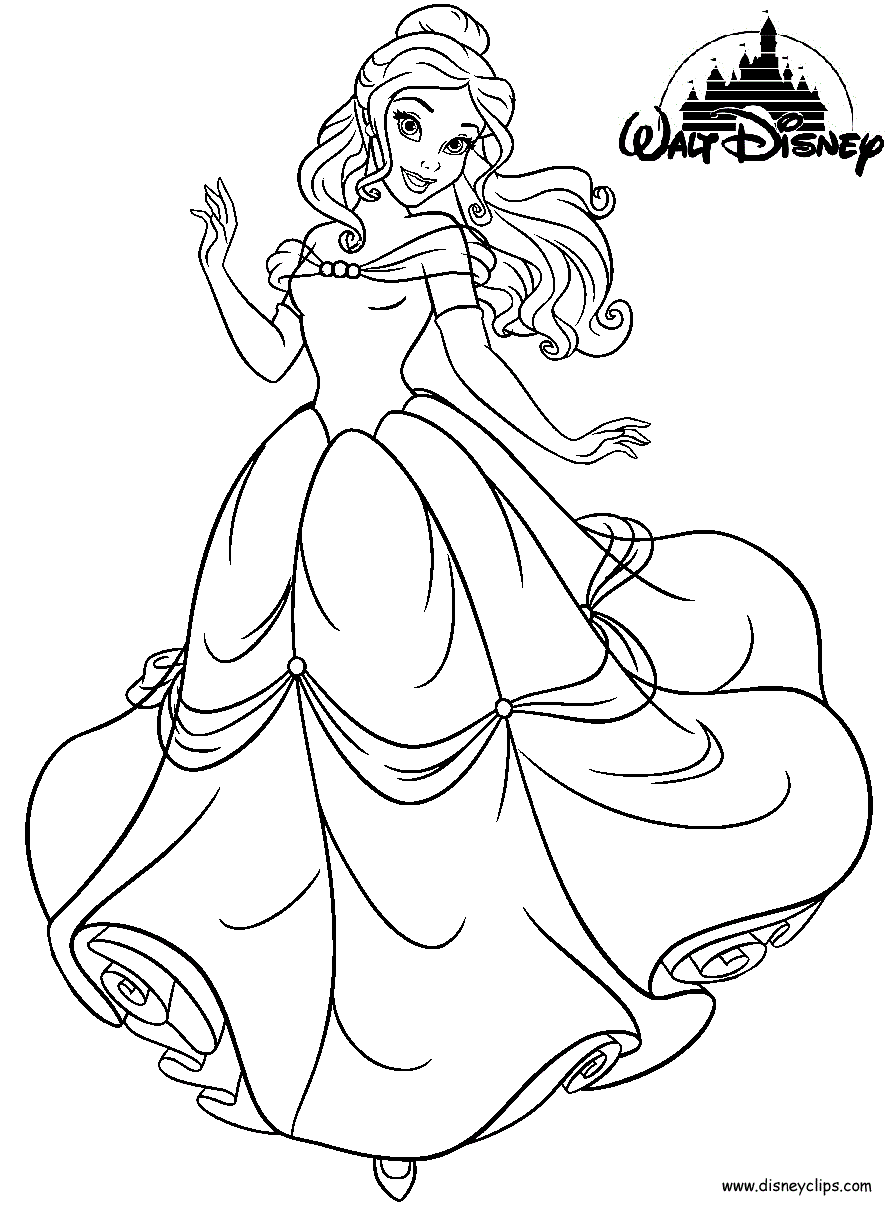 princess coloring pages belle