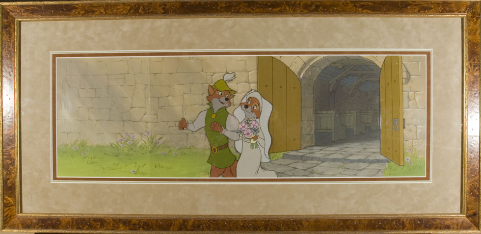 The water color master background of the church when Robin Hood and Maid 