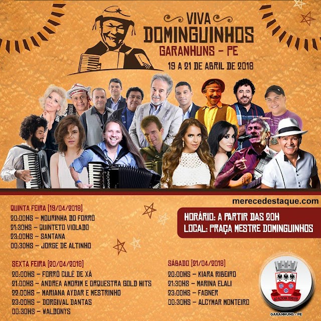 Confira a programação oficial do "Viva Dominguinhos 2018" em Garanhuns