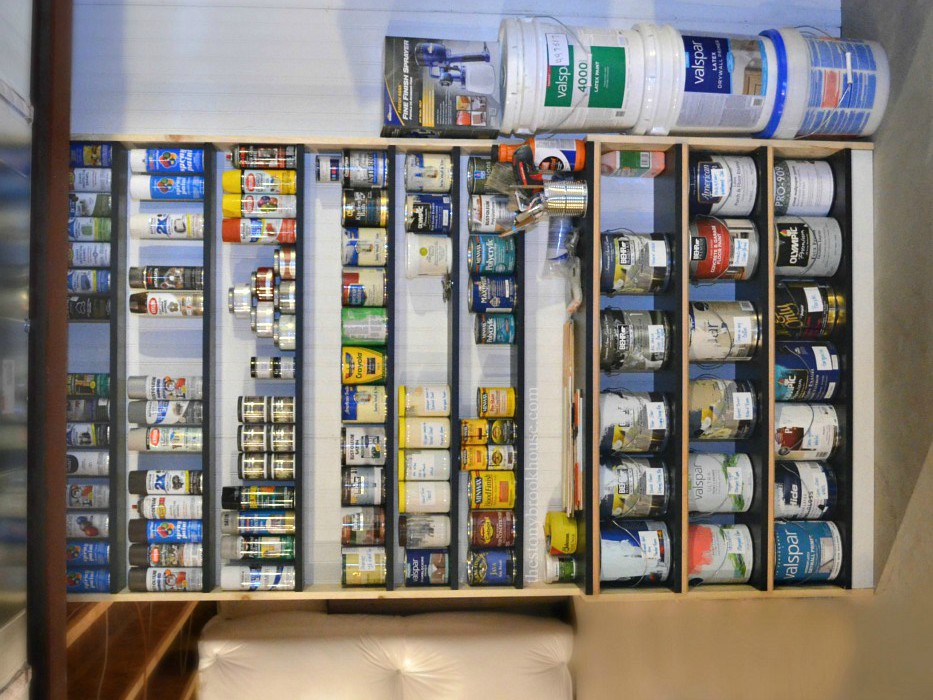 Custom Shelves for Paint Organizing