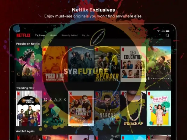 تطبيق Netflix لمشاهدة الأفلام ومقاطع الفيديو على iPad