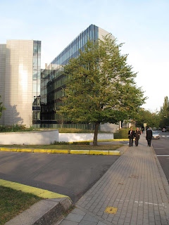 The European Commision buildings where the external review took place. Miklos Gyori and Jaap Erasmus are in front