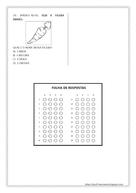 SIMULADO DE PORTUGUÊS – 2º E 3º ANO – ALINHADO AO DESCRITOR 03