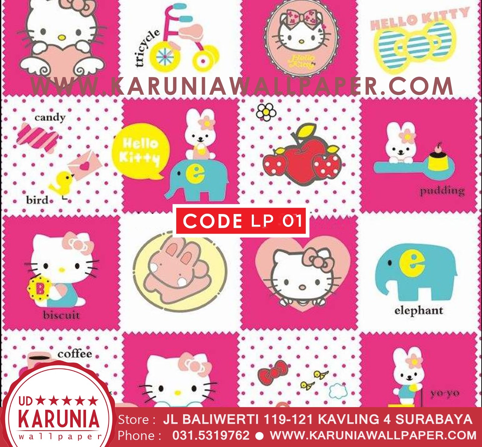 jual wallpaper hello kitty murah