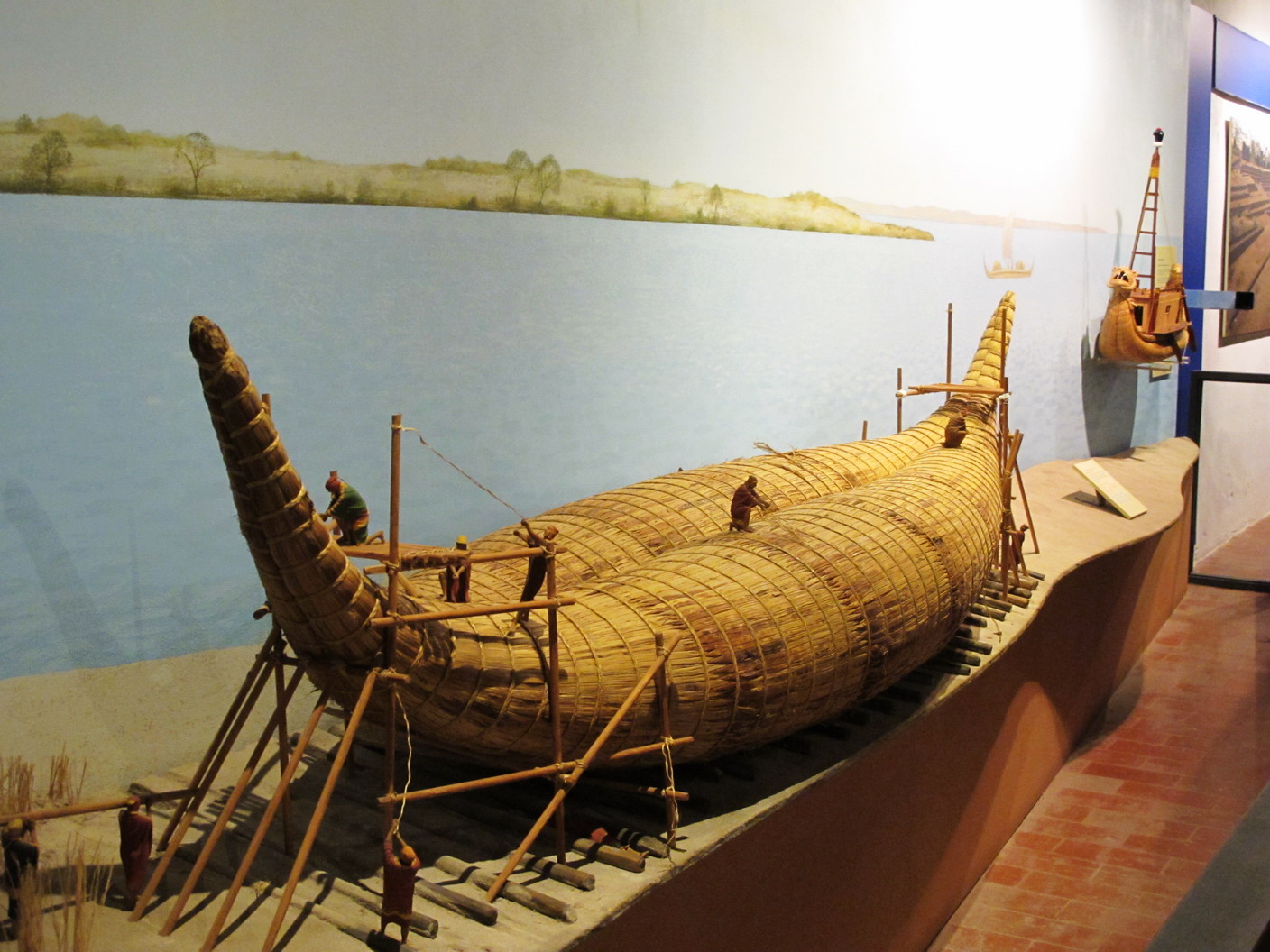 Model of the theory of Ancient Egyptians constructing a large papyrus ...