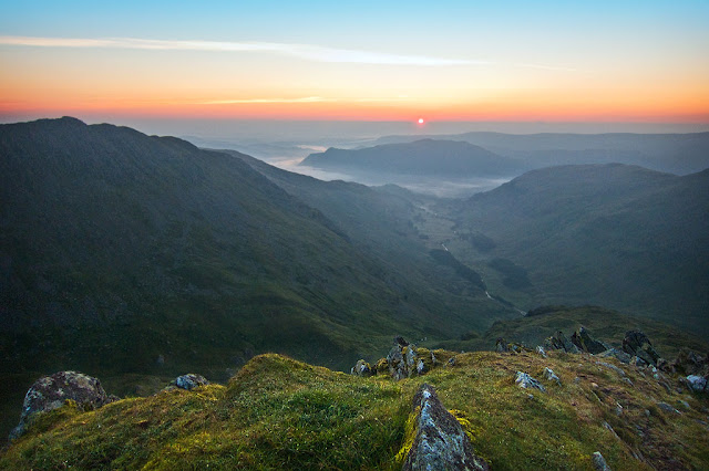 Sunrise from nethermost pike, Wild camping in the lakes, hard tarn, 