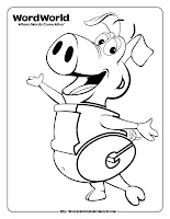 word world pig coloring pages