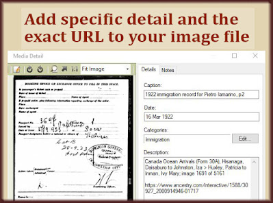 Link to your general source, but pack all the specifics into the document image.