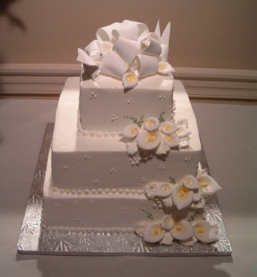 Square Wedding Cakes With Flowers