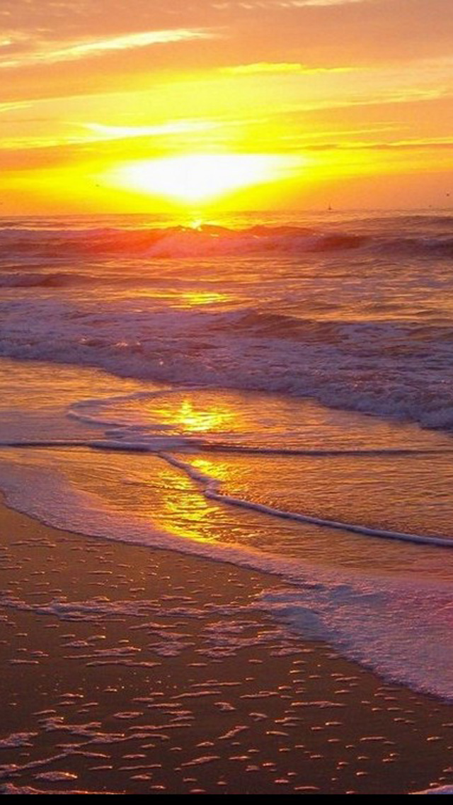 Free Download Ocean Beach Sunset HD iPhone 5 Wallpapers ...