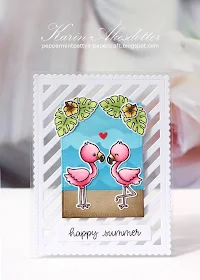Sunny Studio Stamps: Silly Sloths Fabulous Flamingos Frilly Frames Dies Birthday Card Summer Card by Karin Åkesdotter