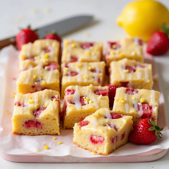 Strawberry Lemon Blondies