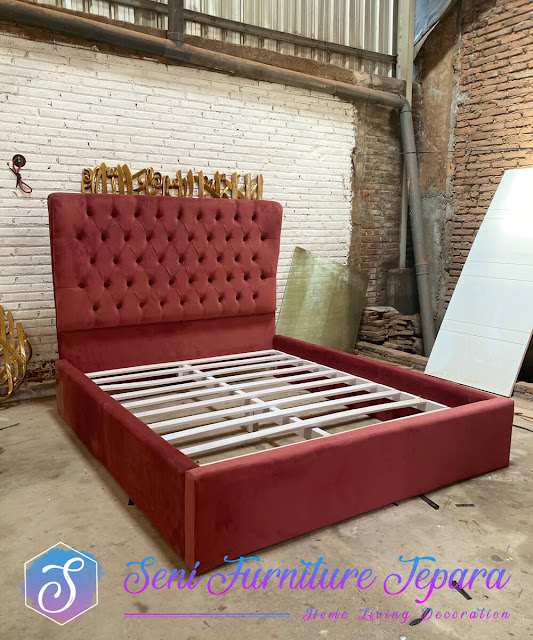 Desain Tempat Tidur Minimalis Jepara Full Jok SF-0215