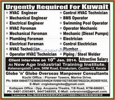 Urgently Required For Kuwait