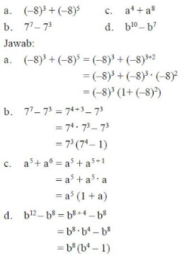 Sifat Operasi Penjumlahan dan Pengurangan Bilangan Berpangkat