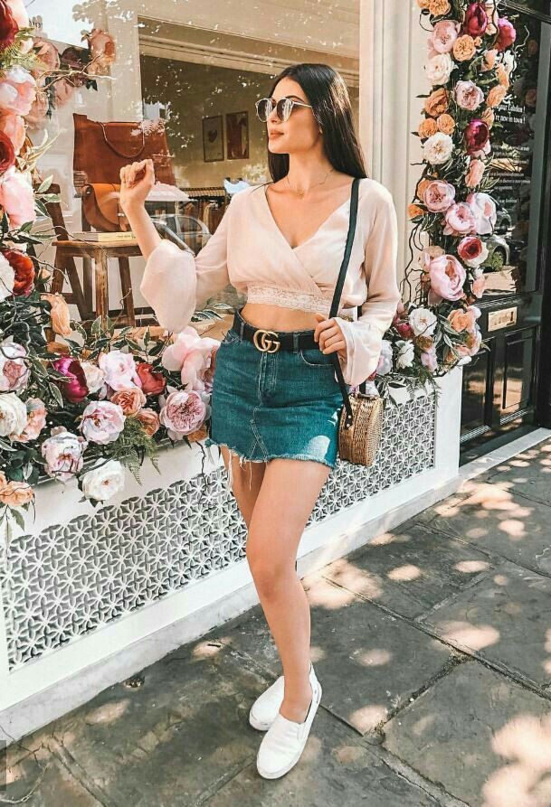 Jeans Skirt and Blouse Fashion Styles