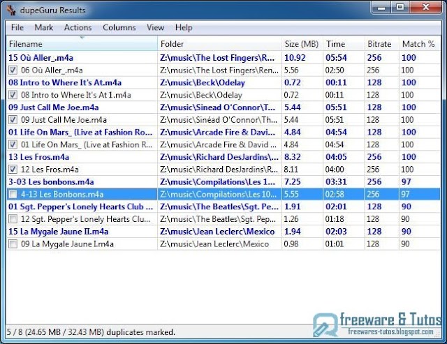 dupeGuru Music Edition : un logiciel gratuit pour trouver les doublons musicaux