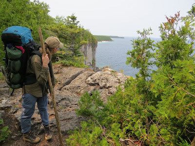 Sonya Richmond on the Bruce Trail in Tobermory Ontario.