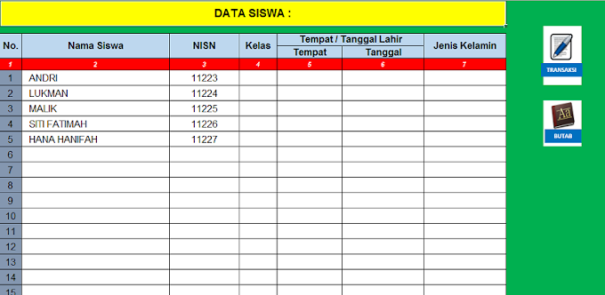  Tutorial Membuat Database Tabungan Siswa Excel dengan Rumus Lengkap