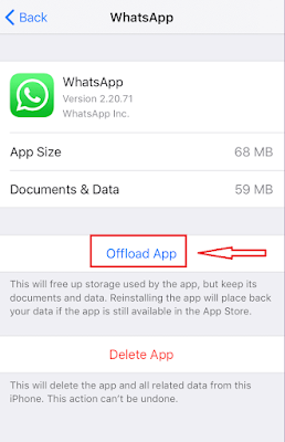 Offloads whatsapp on iphone