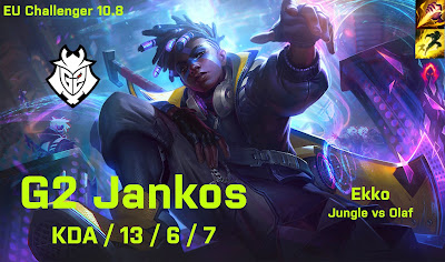 G2 Jankos Ekko JG vs Olaf - EU Challenger 10.8