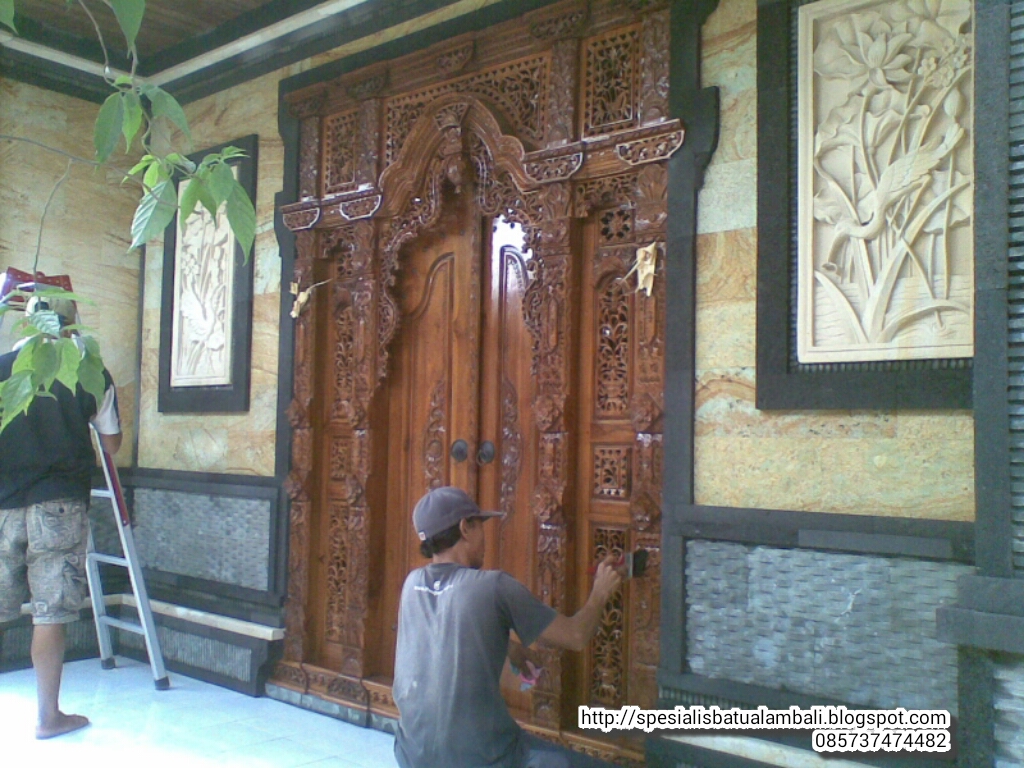  Gambar  Bale Daja Pintu Gebyog Minimalis  Spesialis Batu Alam Bali  Bangunan di  Rebanas Rebanas