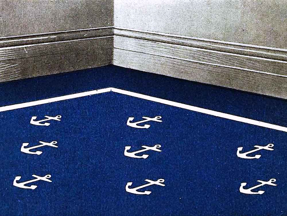 a nautical style anchors pattern carpet