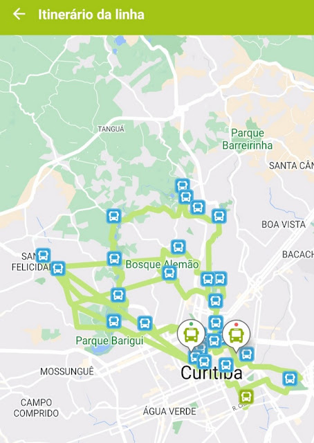passeio de ônibus da Linha Turismo em Curitiba