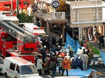 The sarin gas attack on the Tokyo subway system on March 20, 1995 killed 13 and left more than 6,000 injured.