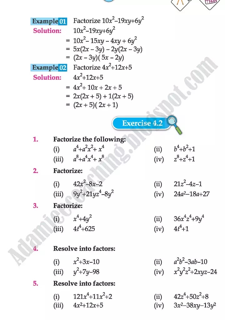 factorization-mathematics-class-9th-text-book