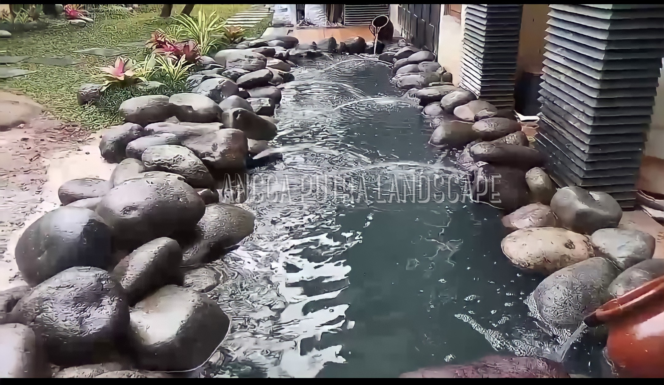 Jasa pembuatan dekorasi kolam tebing,dekorasi relief air terjun jombang