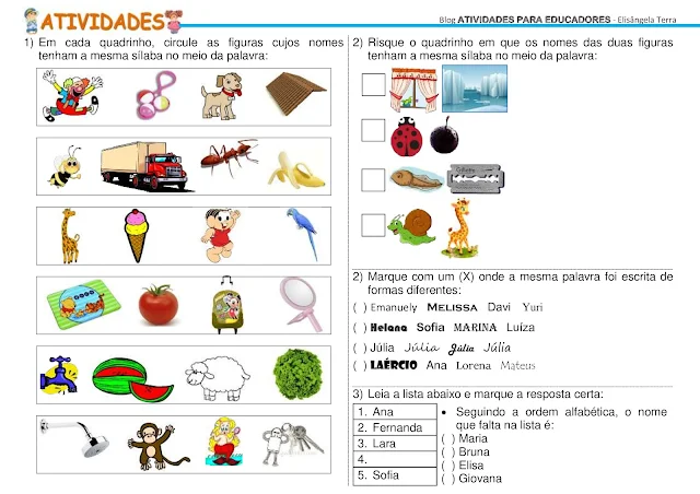 Atividades de preparação para o PROALFA - Parte 2
