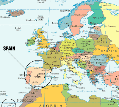 Spain Location On Europe Map