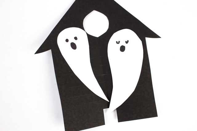 Haunted House and Ghost Paper Weaving- Super easy and fun kids craft for Halloween