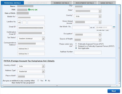 Tata Mutual Fund - Personal Details