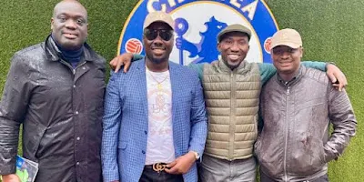 Obi Cubana and Friends Spotted Cheering Chelsea at Stamford Bridge