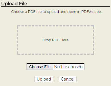 Upload PDF to PDFescape