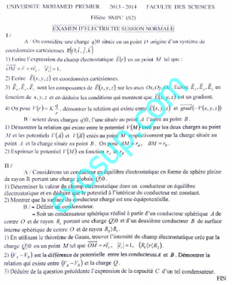 contrôles corrigés électricité 1 SMPC S2 FSO