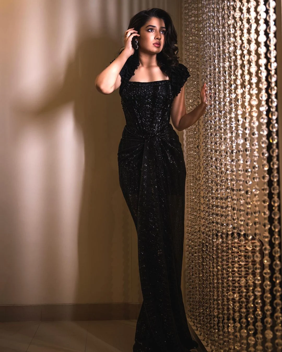 Actress Krithi Shetty Wearing this spectacular Black gown