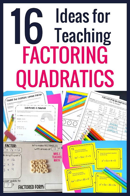 Teaching factoring quadratics is fun with these tips! Notes, activities, foldables, and teaching tips are all here.