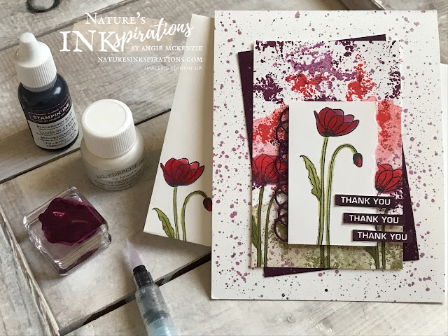 By Angie McKenzie for Kylie's Demonstrator Training Monthly Team Blog Hop; Click READ or VISIT to go to my blog for details! Featuring the Painted Poppies bundle along with the Label Me Bold and A Big Thank You stamp sets by Stampin' Up!; #handmadecards #naturesinkspirations #stationerybyangie  #kyliesdemonstratortrainingmonthlyteambloghop #thankyoucards #custombackgrounds #customartistrypaper #paintedpoppiesbundle #paintedpoppiesstampset #paintedlabelsdies #abigthankyoustampset #labelmeboldstampset #stampinup #cardtechniques #stampingtechniques #makingotherssmileonecreationatatime