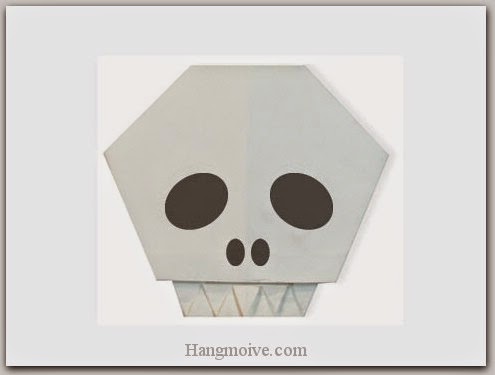 Cách gấp, xếp đầu lâu Halloween bằng giấy origami - Video hướng dẫn xếp hình Halloween - How to fold a Skull