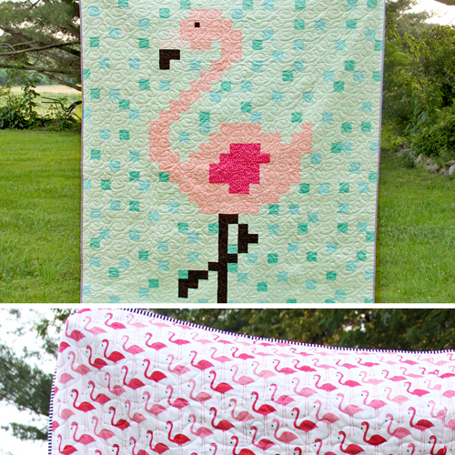 Flamingo Pixel Quilt - Free Pattern