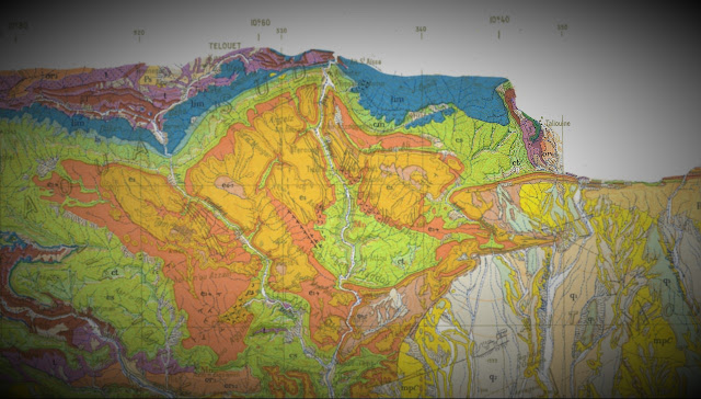  Carte geologique de Ouarzazate, Alougoum - الخريطة الجيولوجية لورززات