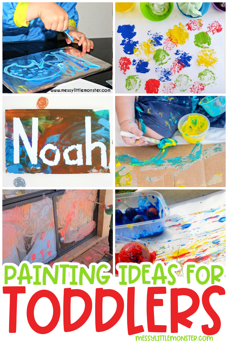 Super fun toddler painting activity with washable paint