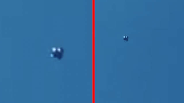 Here's a double image comparison of the Calgary, Alberta Canada silver UFO sighting.