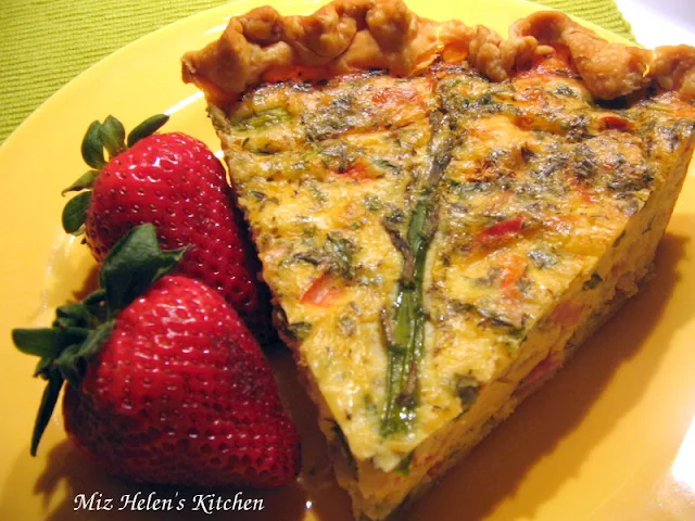 Ham and Asparagus Quiche at Miz Helen's Country Cottage