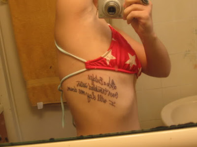 tattoo on girls ribs. tattoo text rib sexy girls,